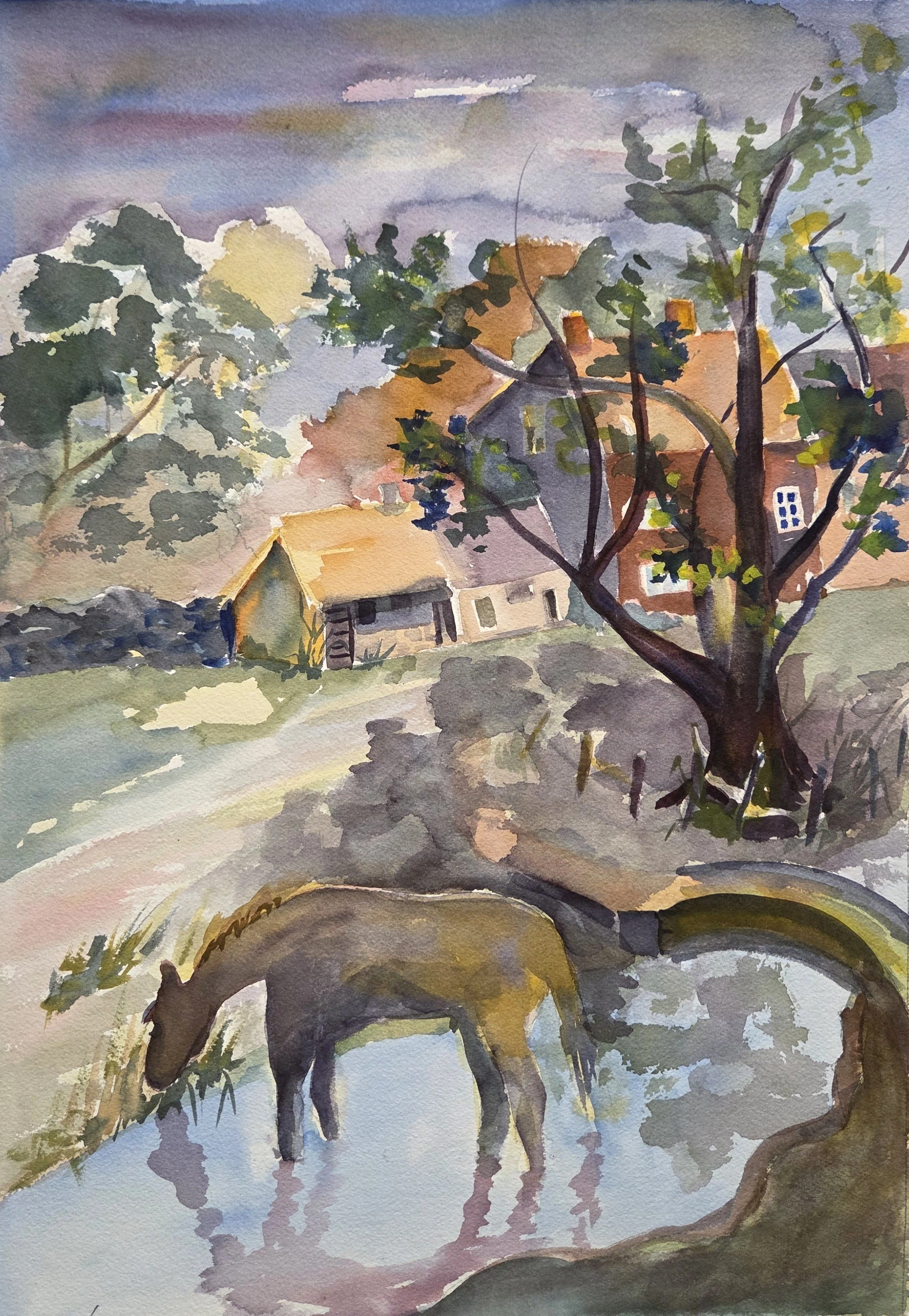 EG013- "Just Looking for a Drink! Mami", 14x20, watercolor