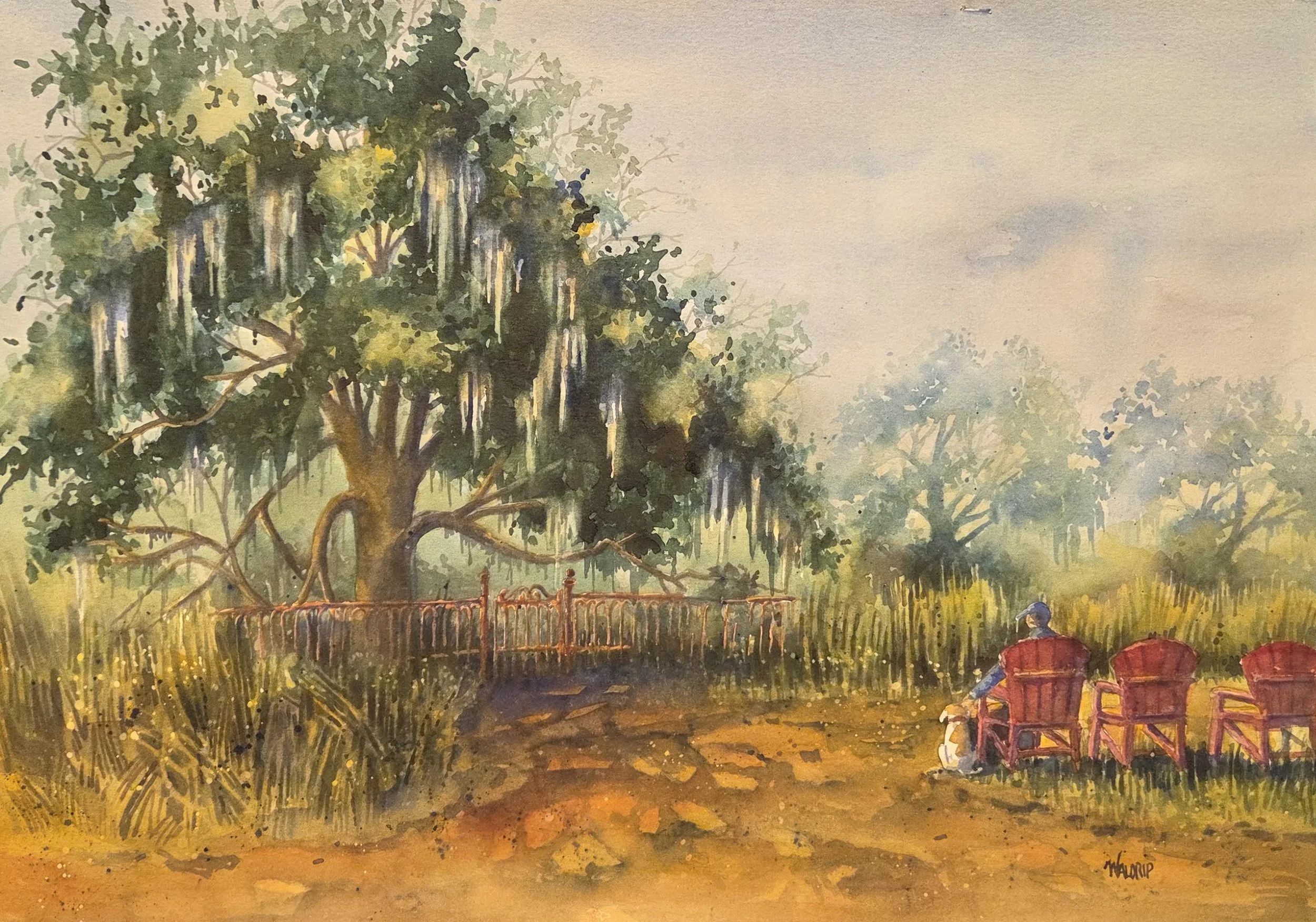 DW469- Sit a Spell, 21x14.5, watercolor