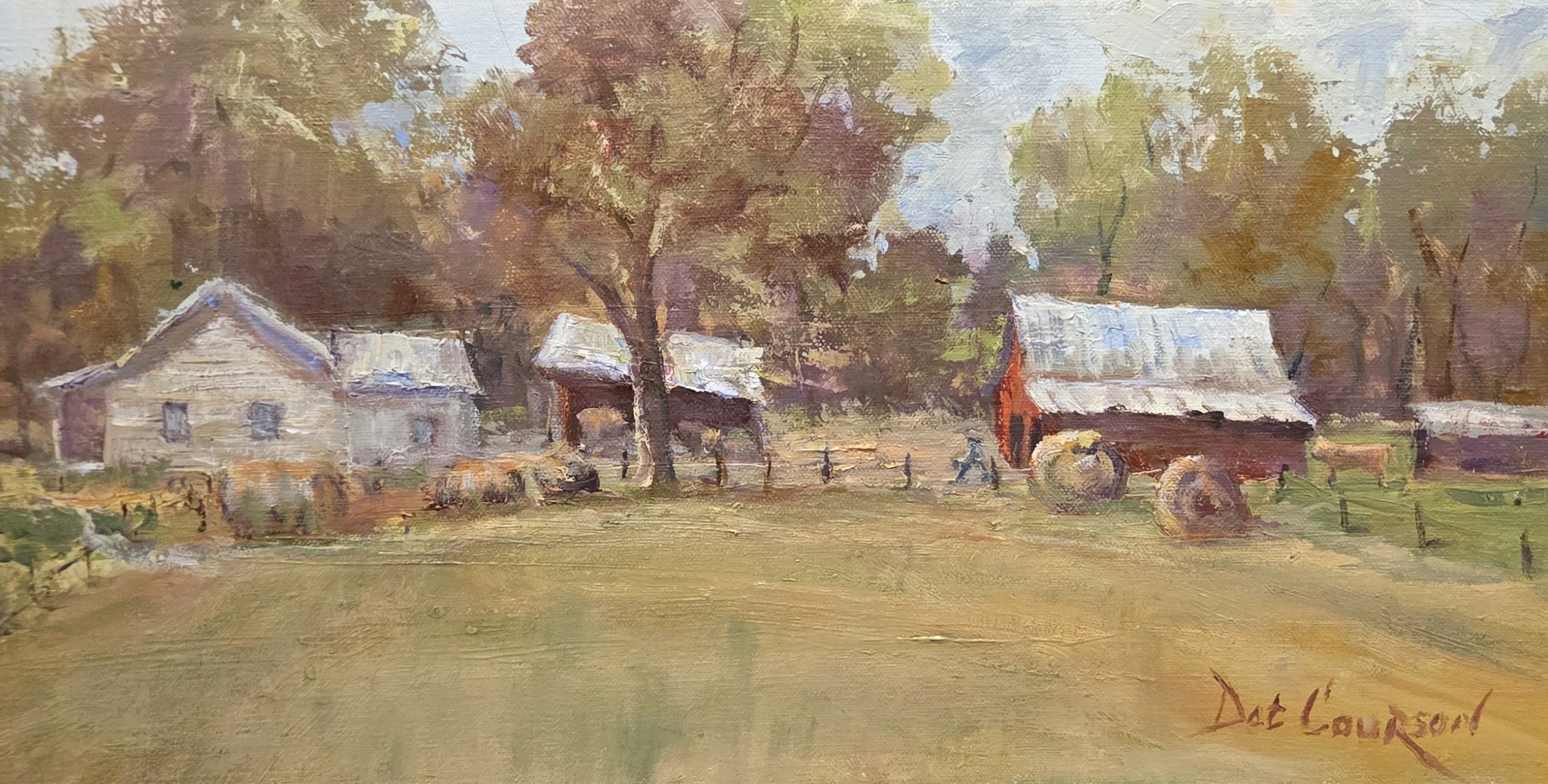 DC015- Farm Life, 16x8, oil on board