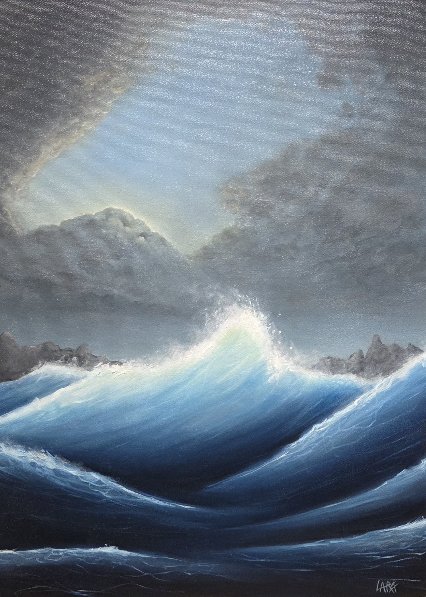 *SOLD* LM006- Between Wave and Sky, 18x24, oil on board