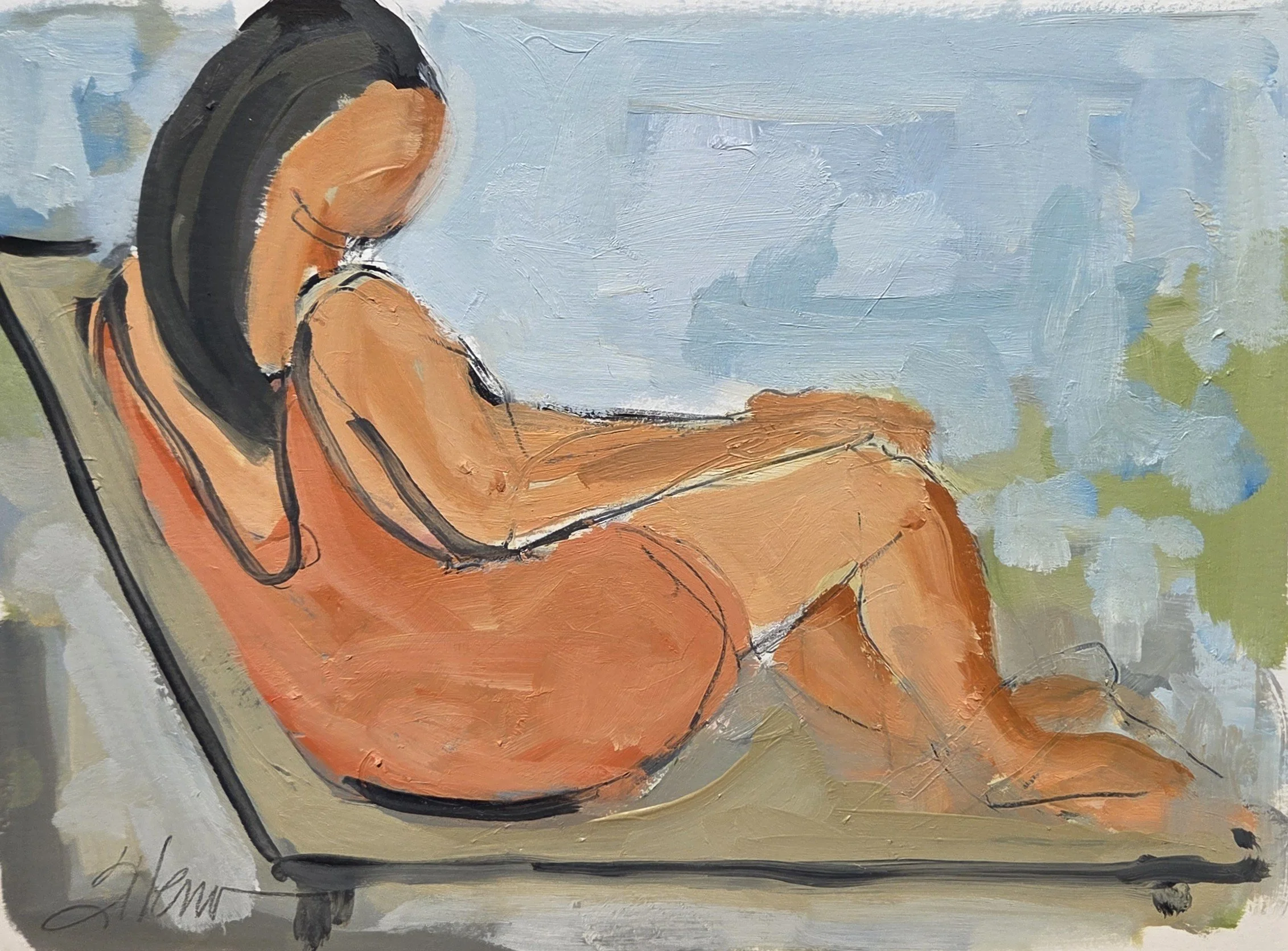 JE828- Vibin' I, 12x9, oil on paper