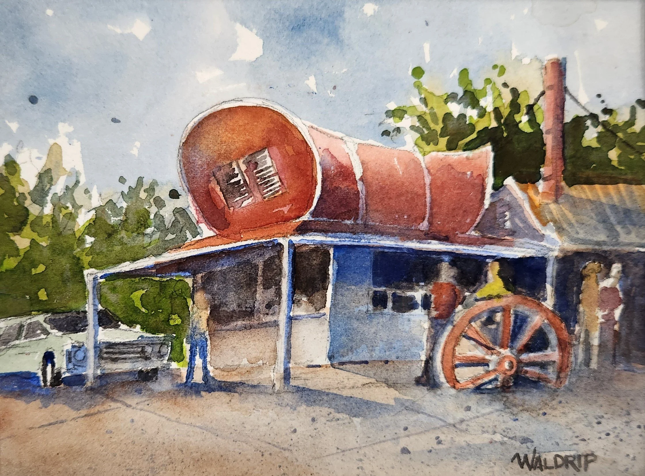 DW412- Wagon Wheel Burgers, Terry Rd., 7.5x6, watercolor
