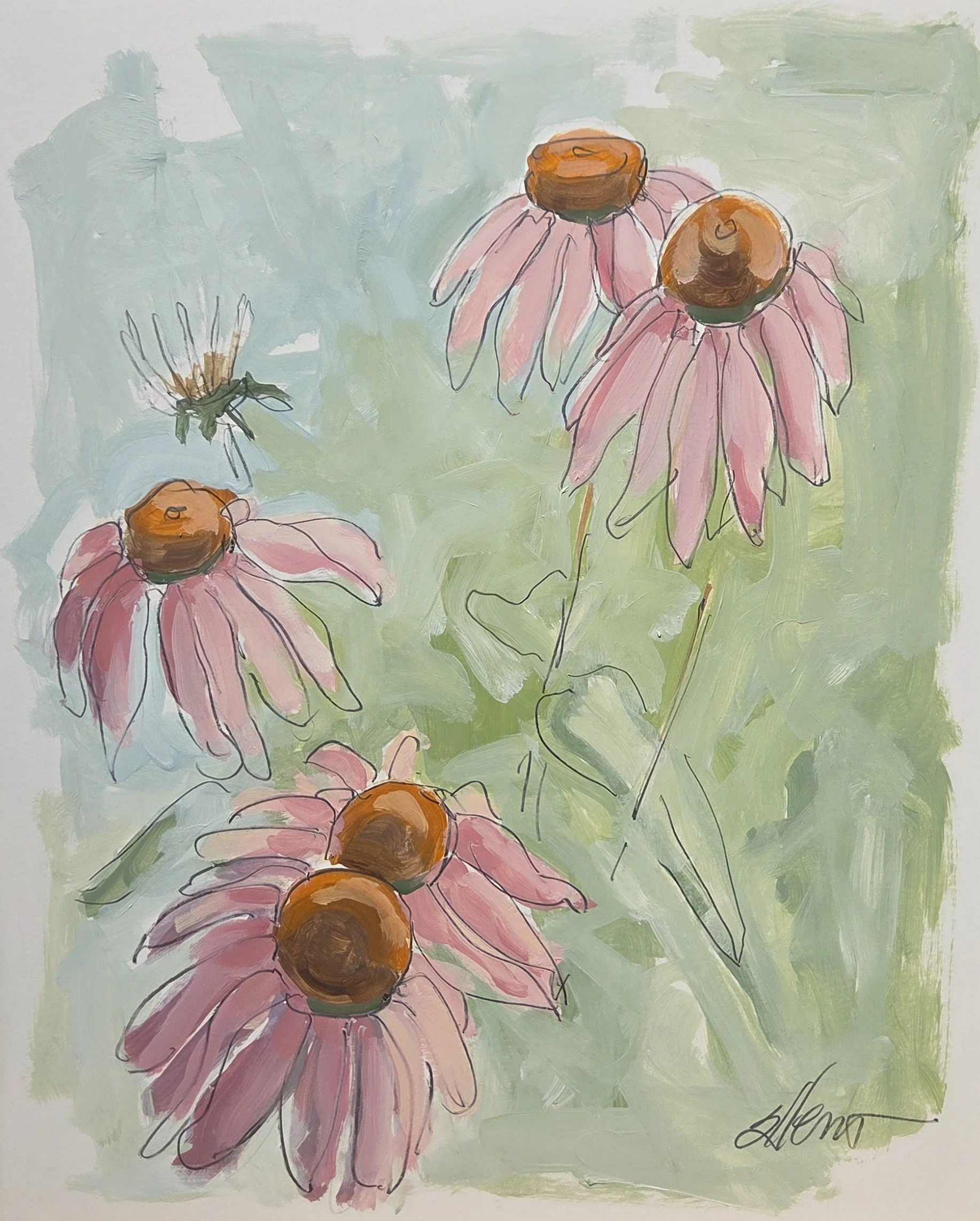 JE842- Garden Buds IV, 14x17, oil on paper