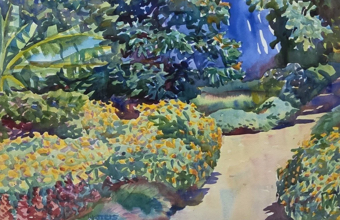 Wyatt Waters, Untitled- Garden Path, 22x15, watercolor