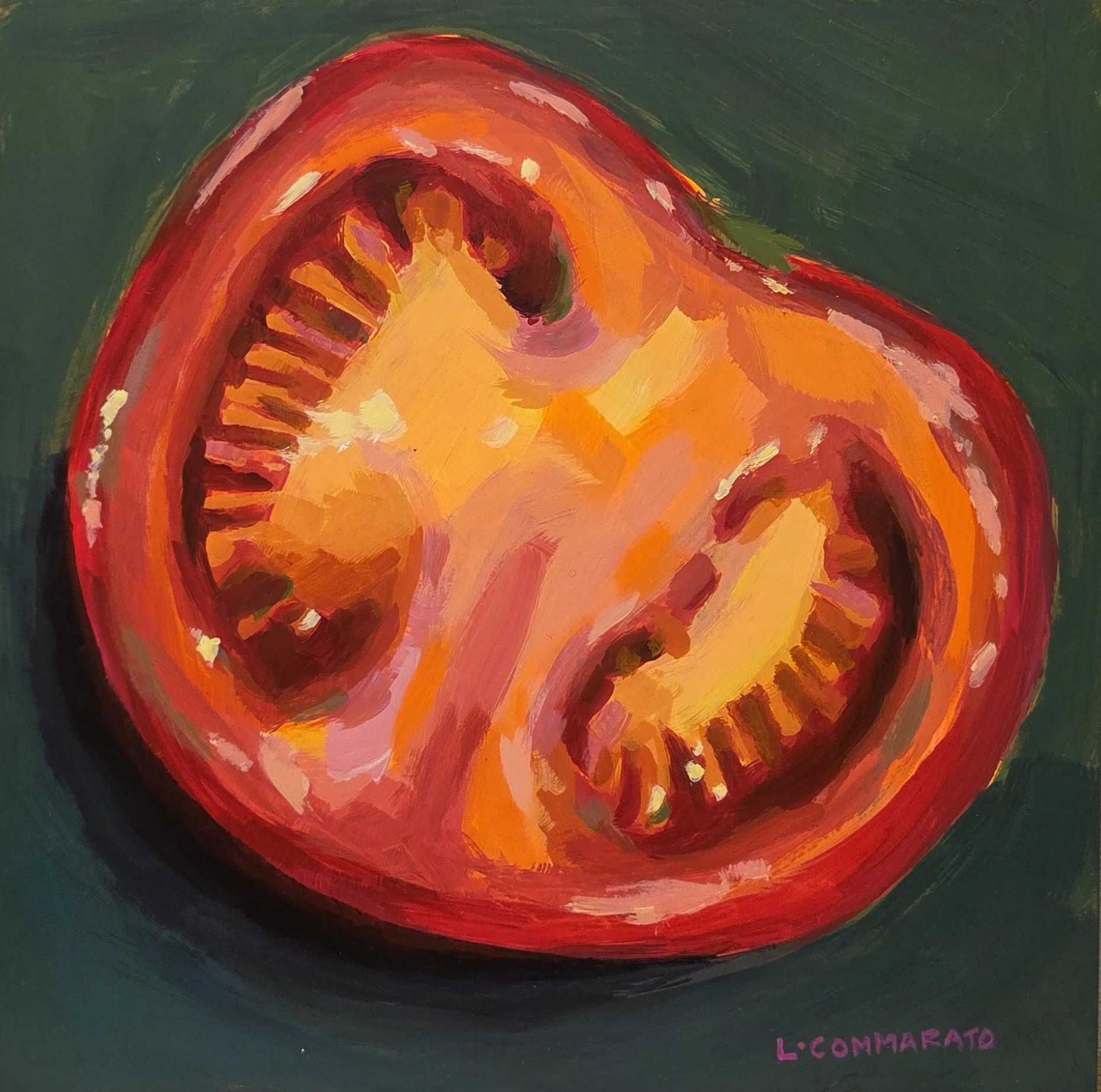 LC060- Pass the Salt, 8x8, acrylic on board