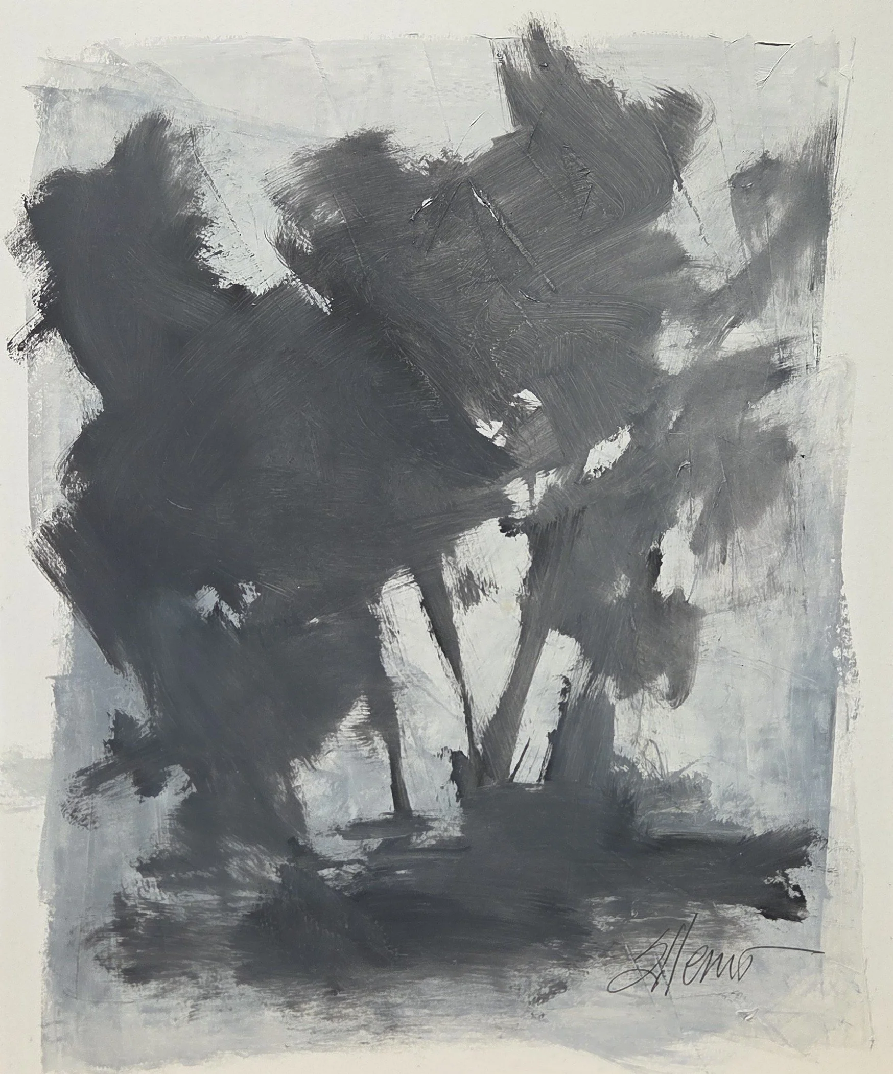 JE854- Shadow Landscape I, 14x17, oil on paper