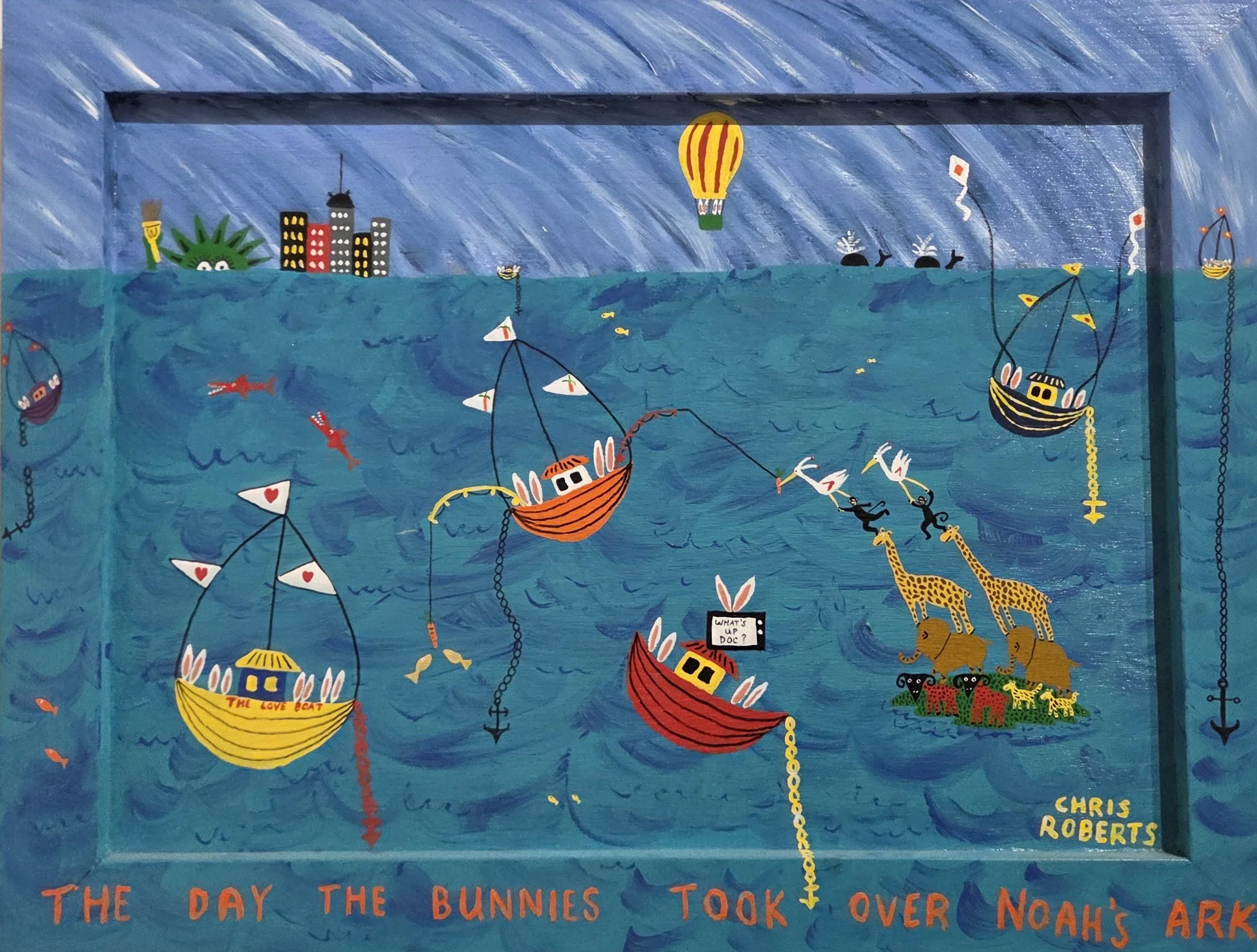 Christ Roberts, Noah's Ark, 33x25, mixed media on board