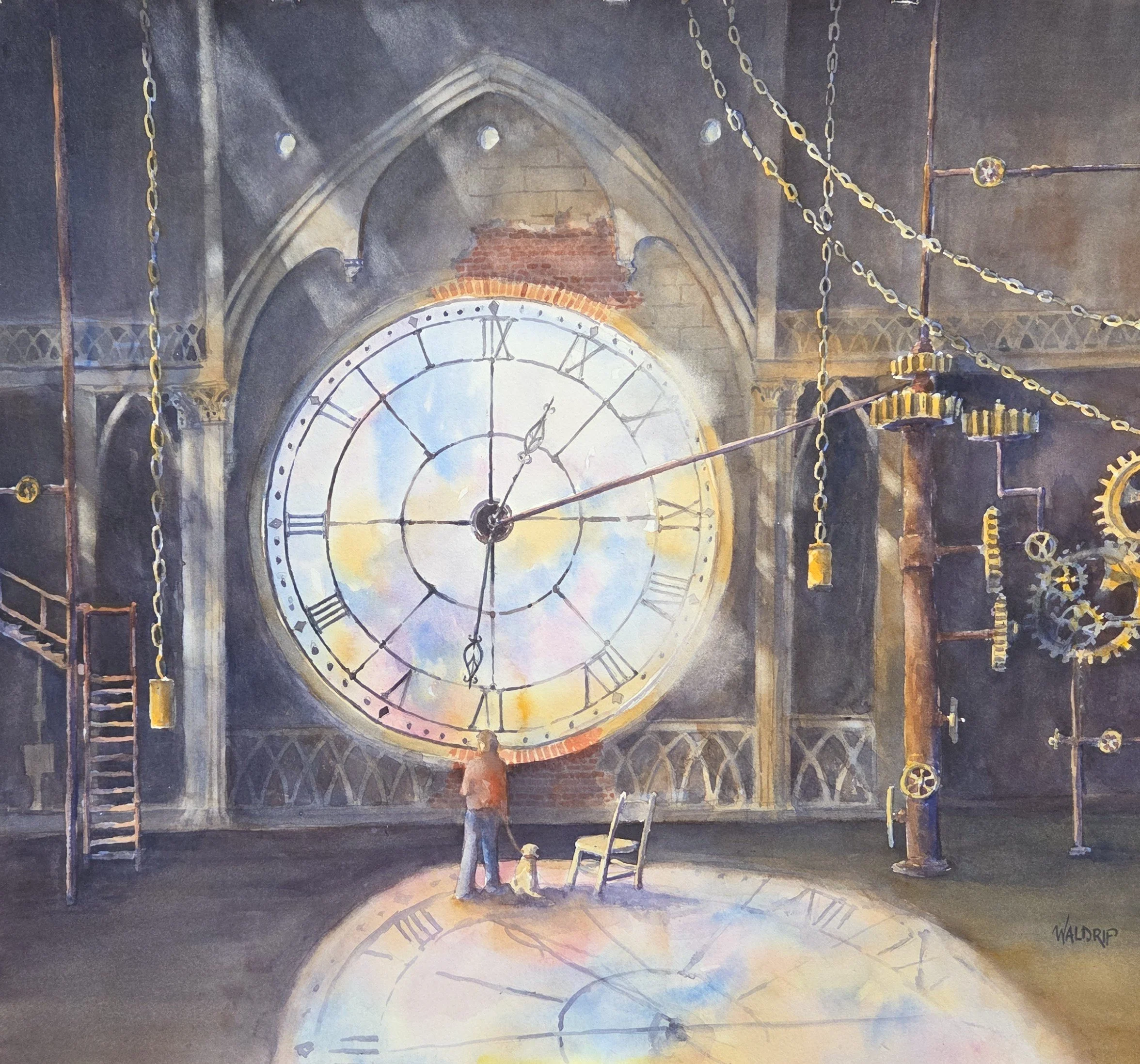 DW454- As Time Goes By, 20x17.5, watercolor