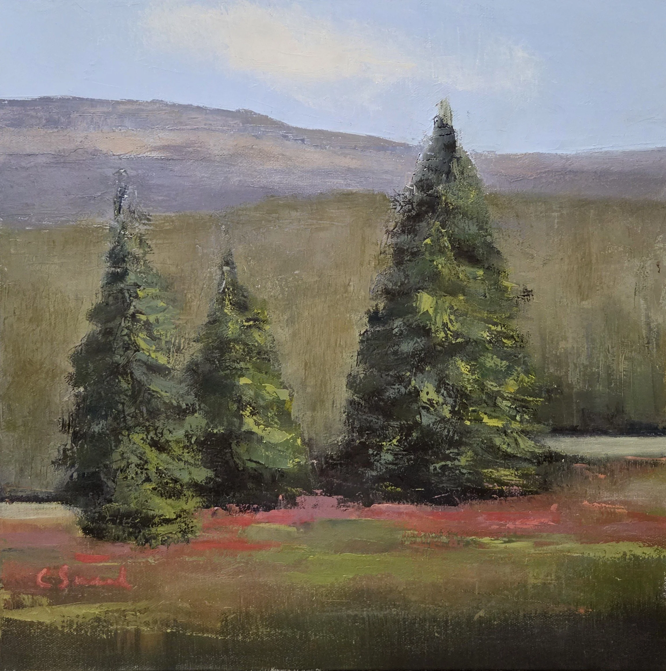 CS248- Campfire Lodge, Montana I, 16x16, oil on canvas