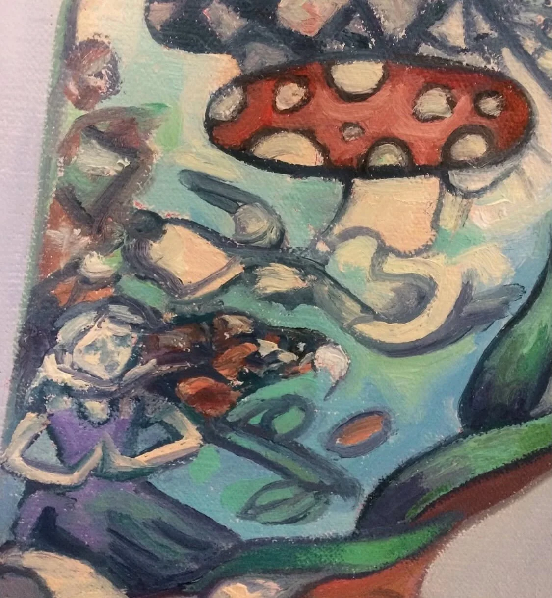 &ldquo;You do not truly see a thing until you draw or paint it&rdquo; Two days to #paint the #tattoos on the arm of #croatia n #boxing #champion @marija._malenica The more I look the more I find . Can you see the mushroom Amanita muscarria (psilocybi