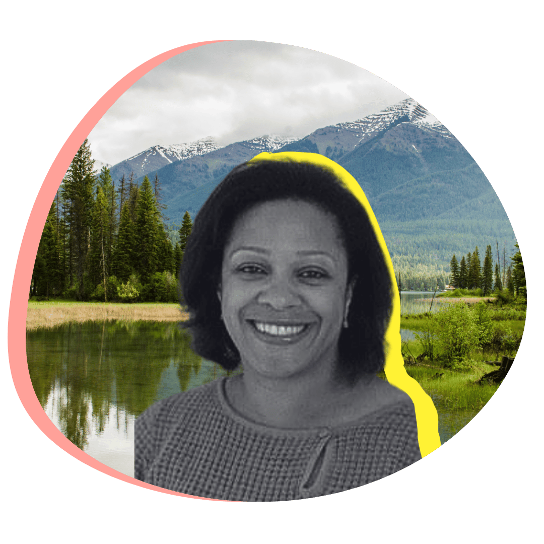 Black and white headshot of black woman smiling