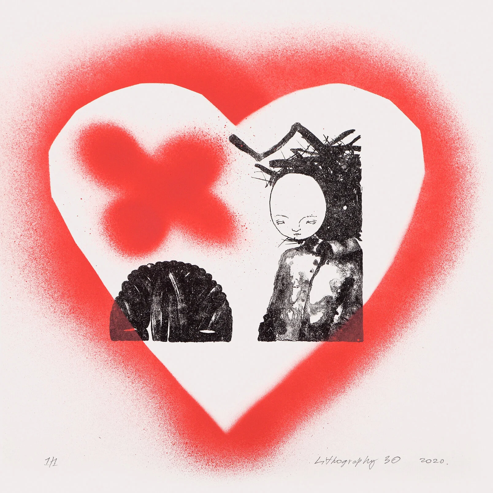  Lithography + mixed media  2020 