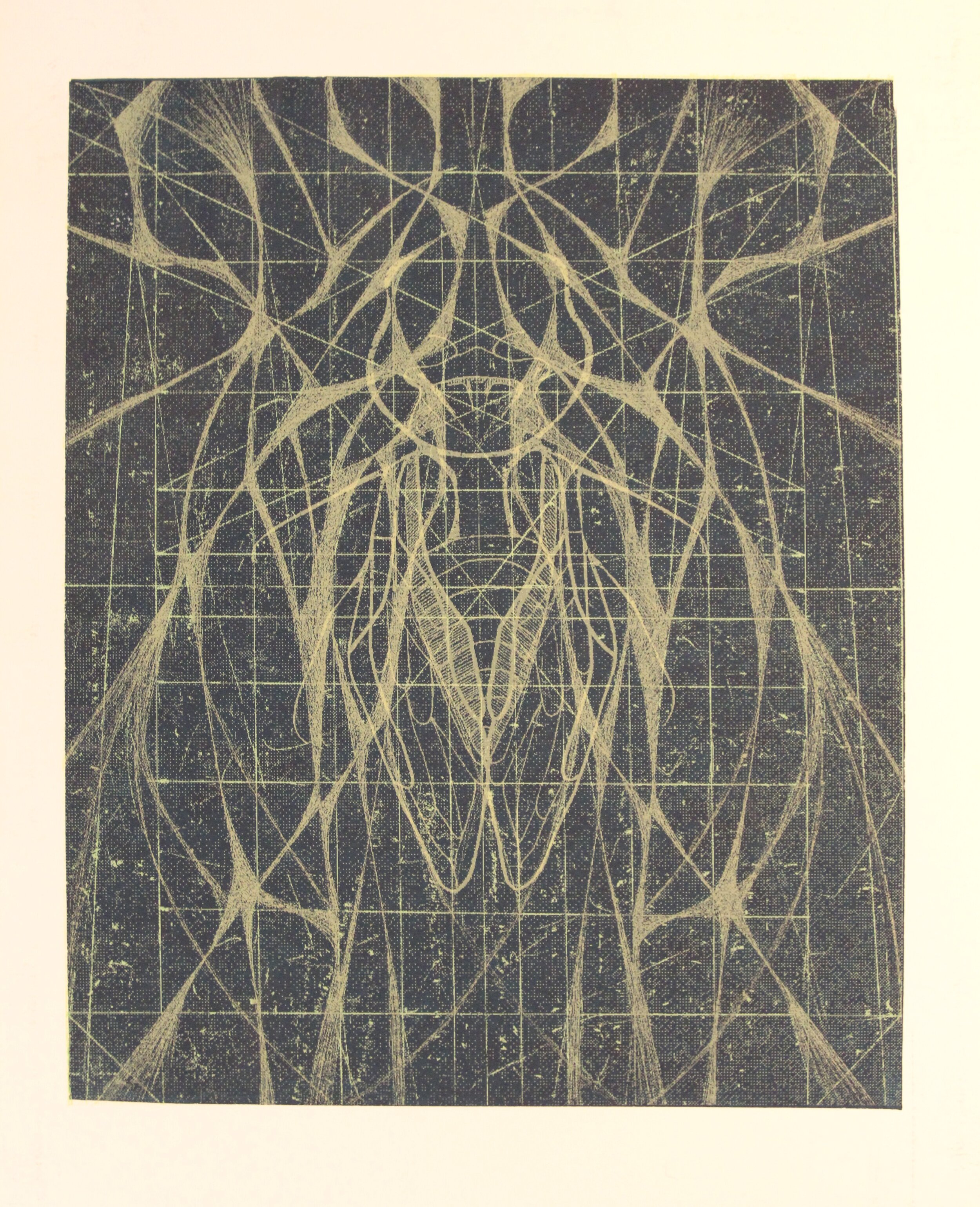 "Grid Evolving as Insect," 2005, Screen print.