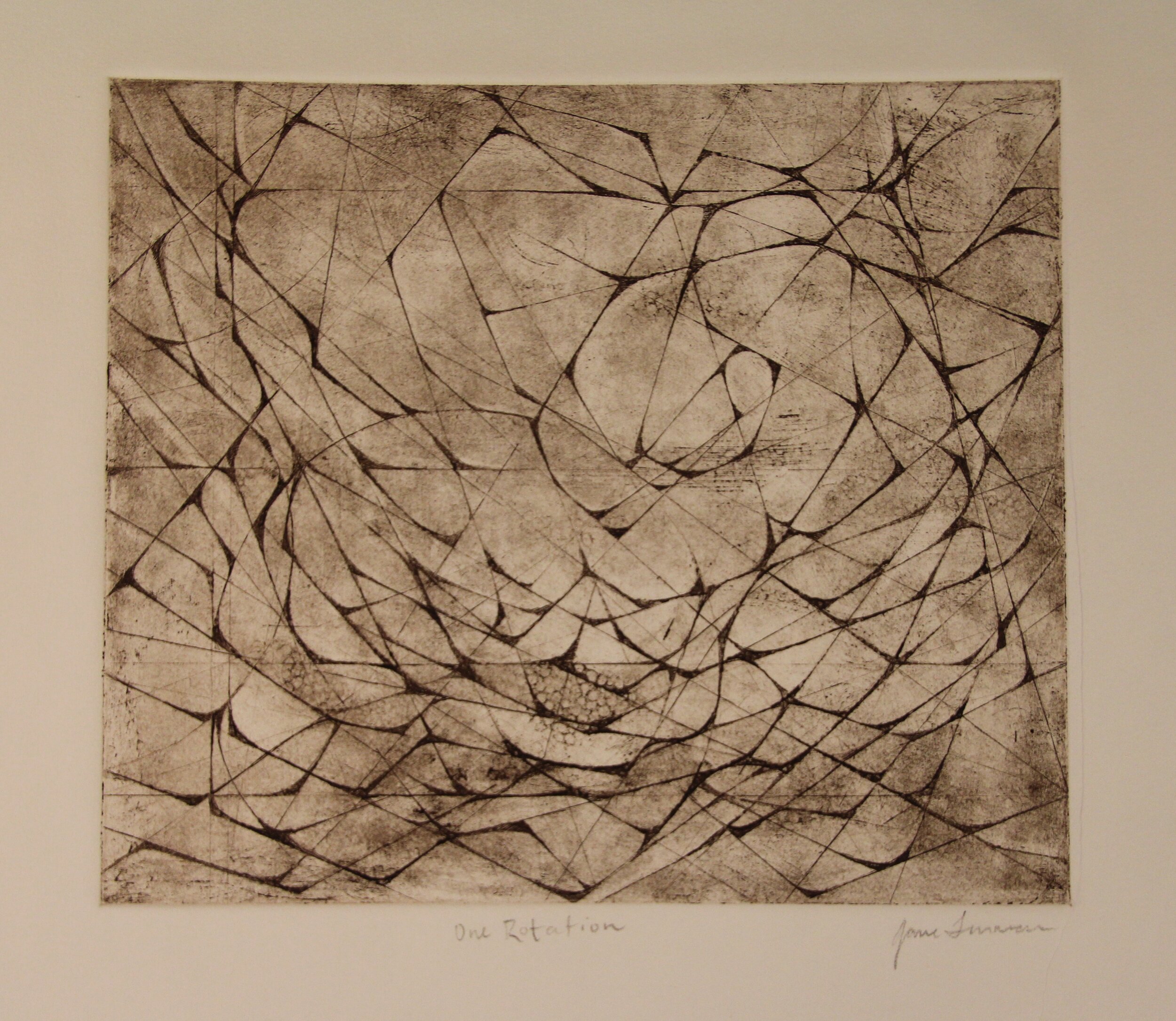 "One Rotation," 2005, Intaglio etching.