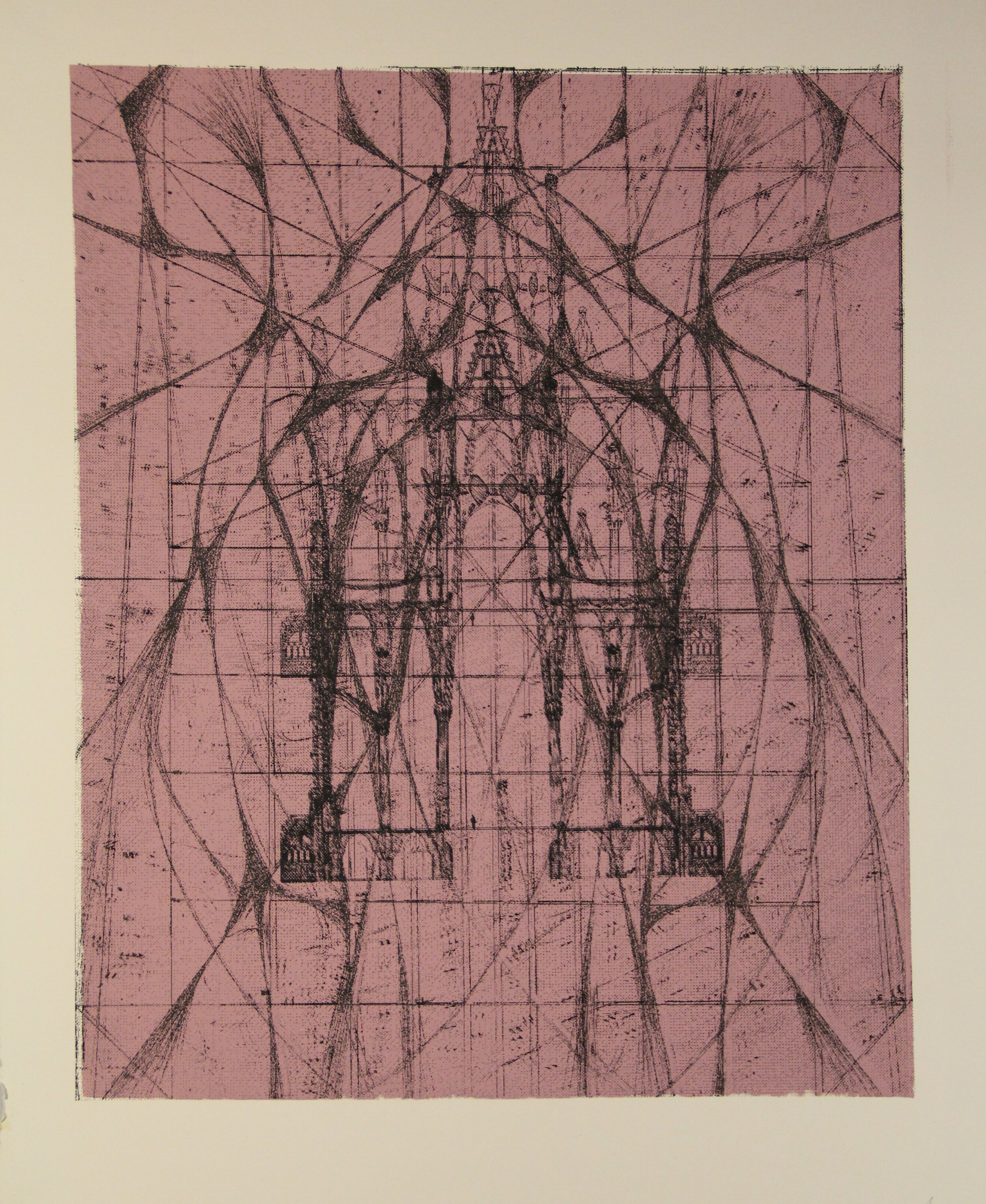 "Grid Evolving as Architecture," 2005, Screen print.