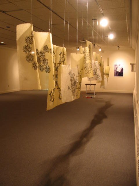 Linoleum Cut Installation, 2005.