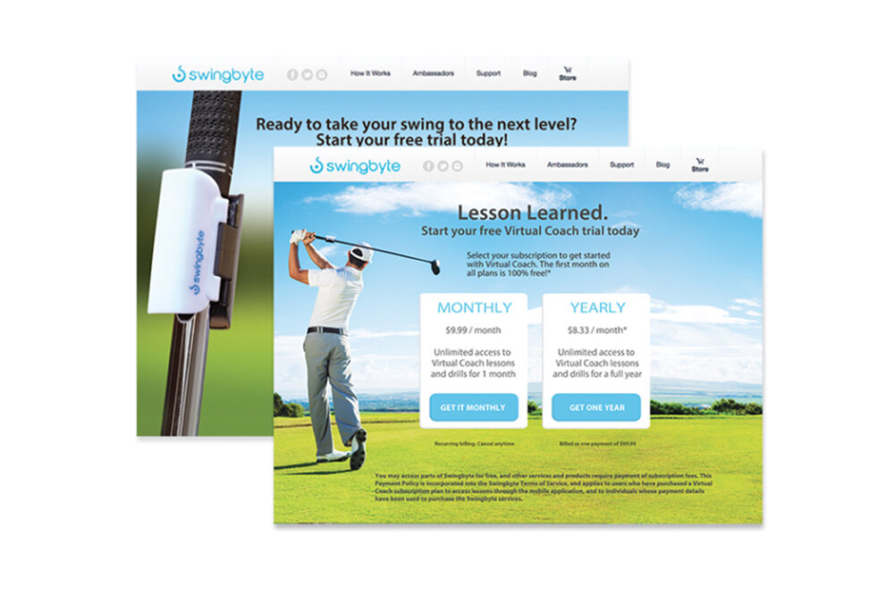 product landing page