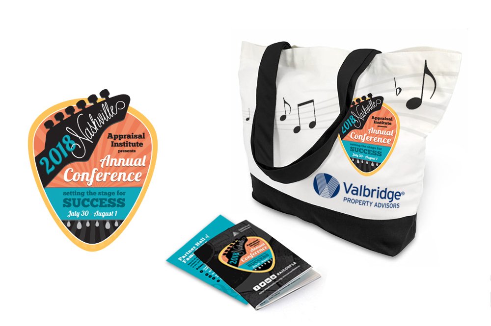 conference logo, brochure, and promo items