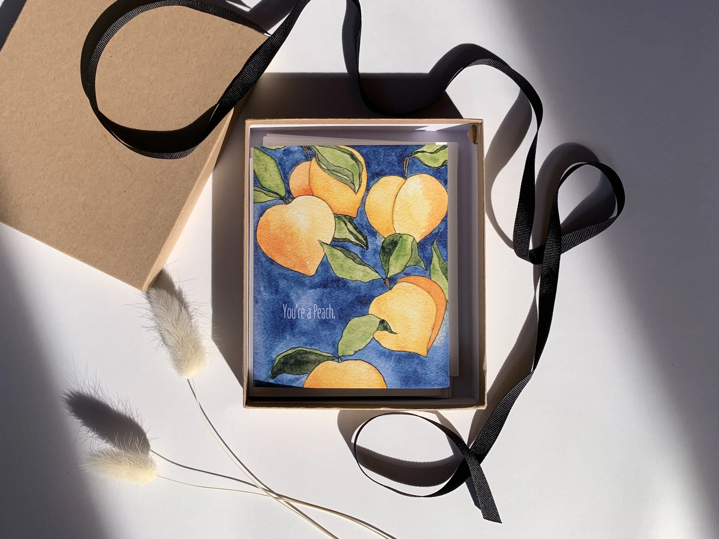 'you're a peach' greeting card - blank inside