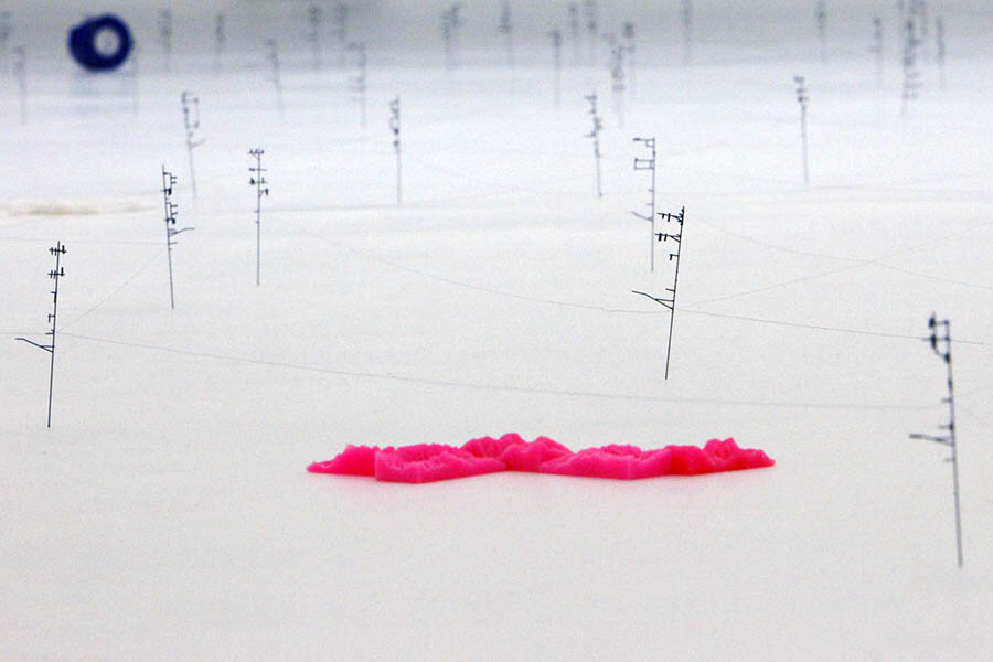 Takahiro Iwasaki, Out of Disorder, 2009.
Courtesy the artist and URANO Gallery, Tokyo.
Pencil lead, human hair, collected fluff, socks and thread.
