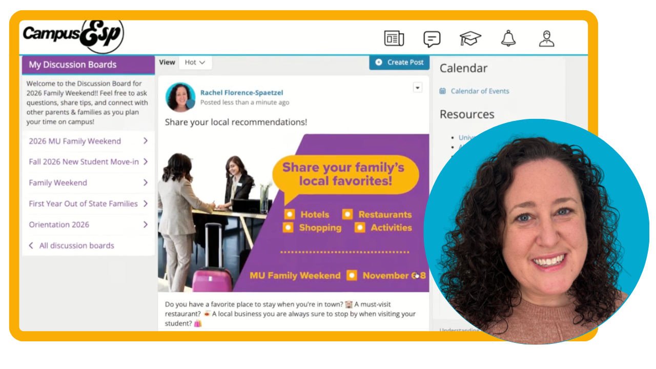 Ready, Set, Family Weekend: Build A Discussion Board Today