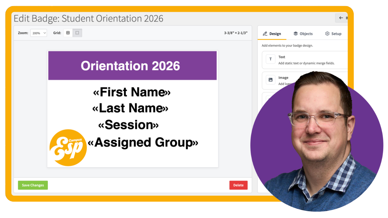 Create and Print Name Badges for Student Orientation