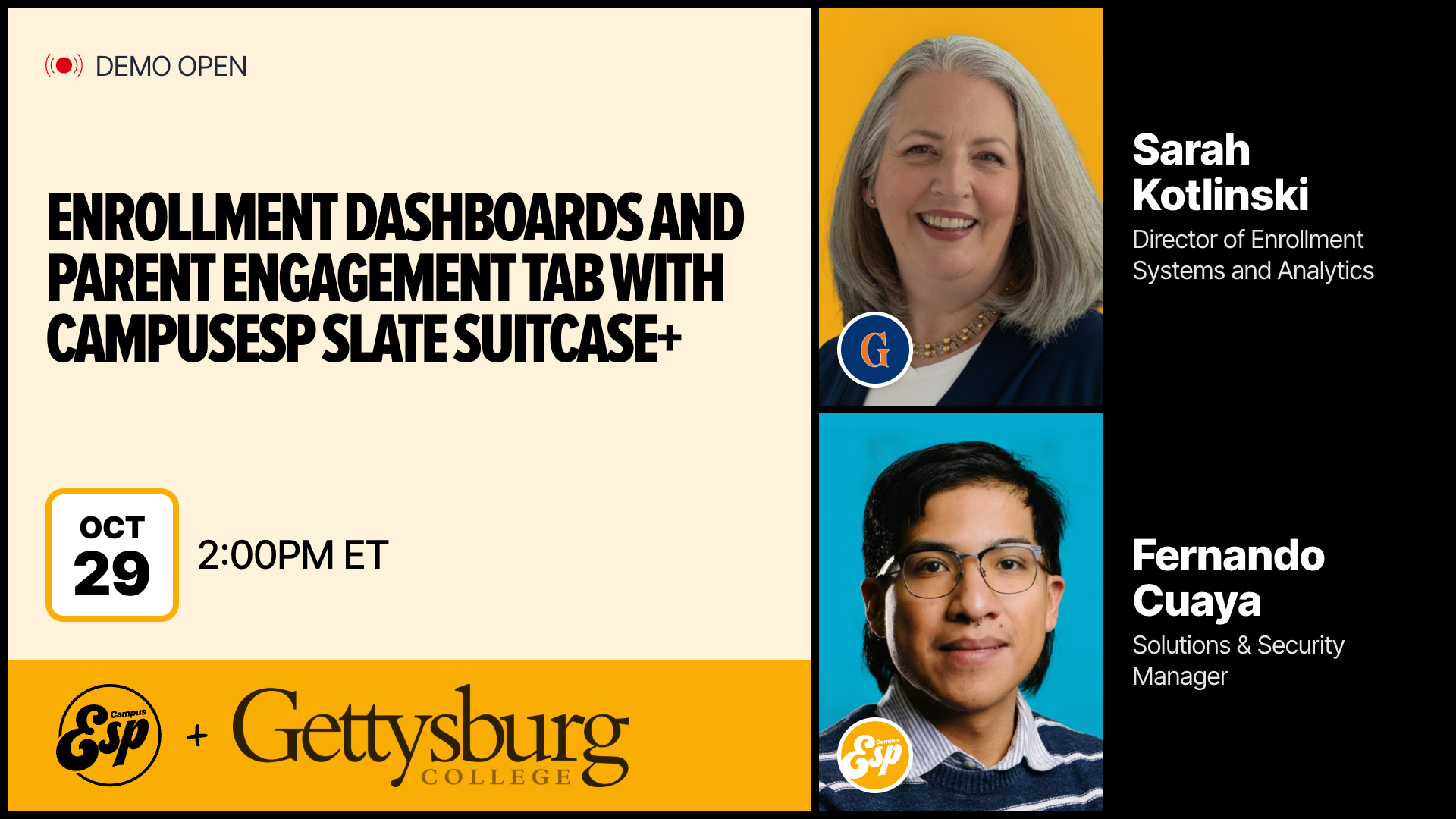 Enrollment Dashboards and Parent Engagement Tab with CampusESP Slate Suitcase+