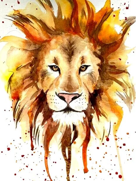 Kids Classes Online Watercoloring Lion