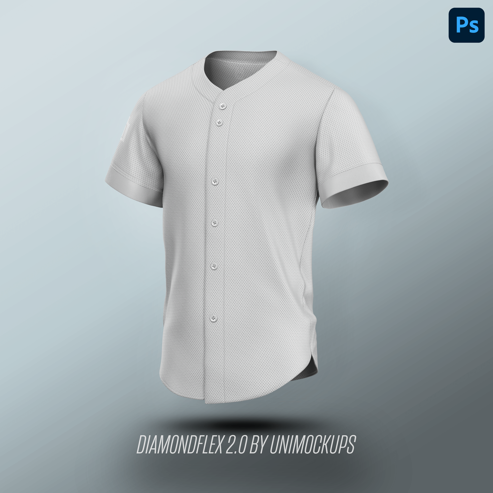 DiamondFlex Jersey Mockup Template Premium Buttoned Angled