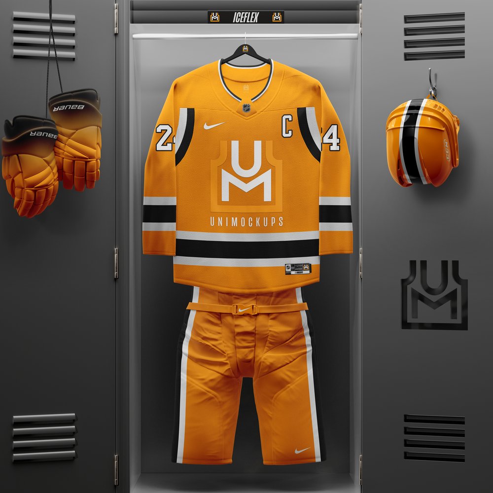 IceFlex Hockey Uniform Mockup Template - Premium - Locker Scene