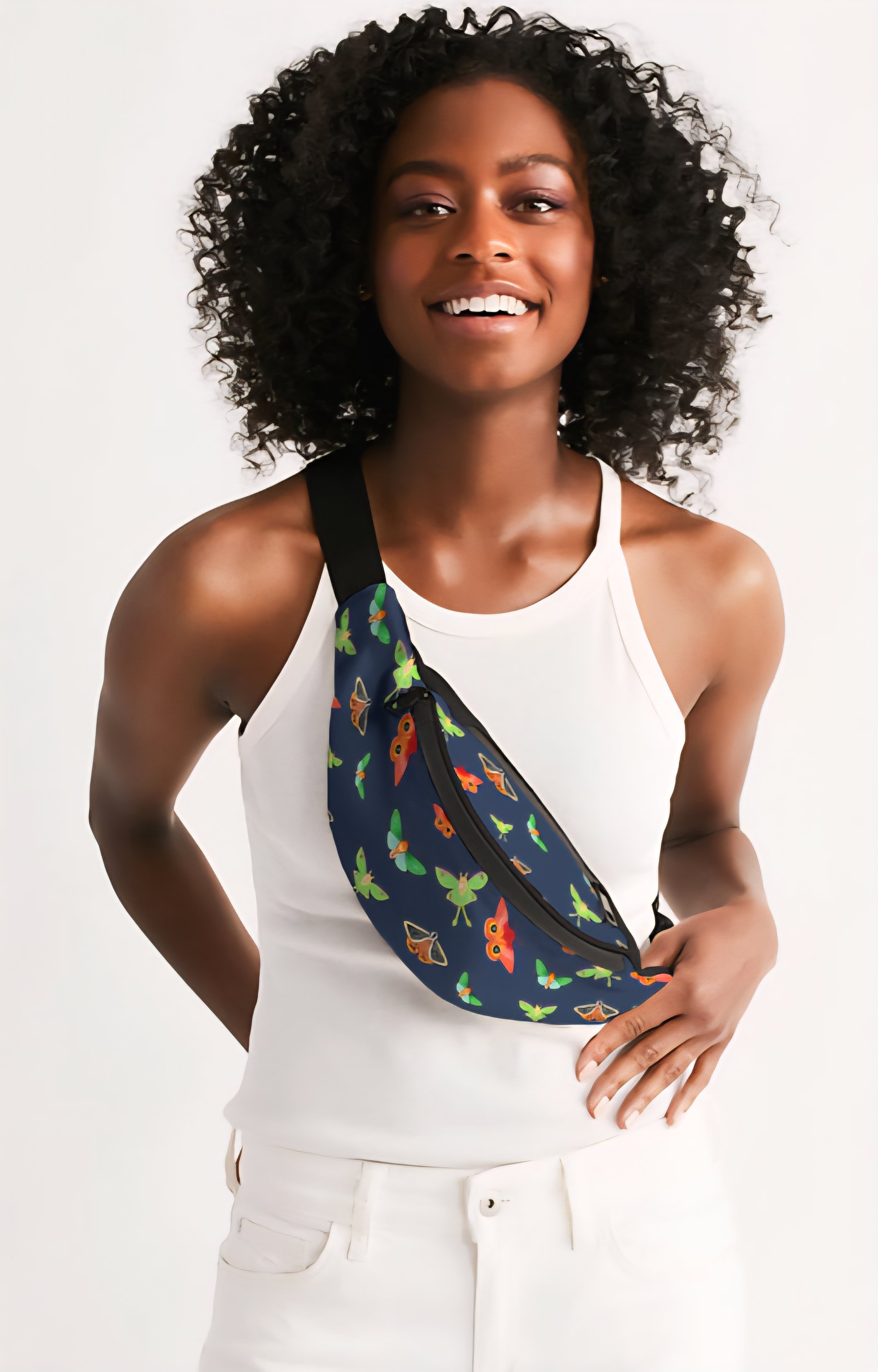 Midnight Moth Crossbody Sling Bag