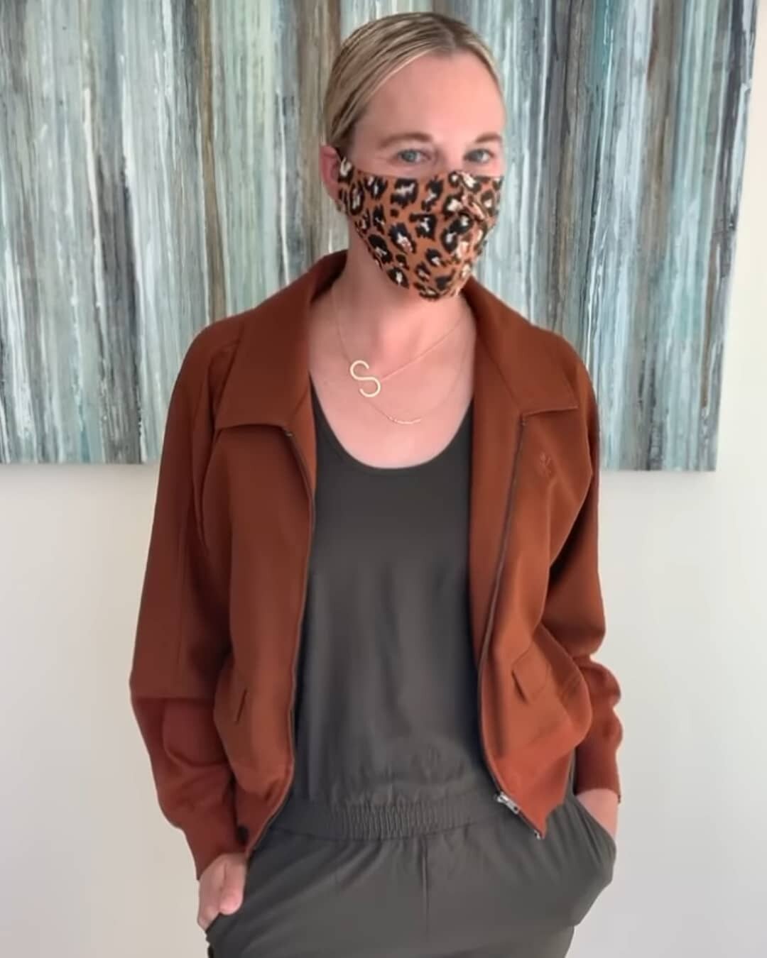 Loving how @suzigstyles is taking one of my faves #jumper and making it fall with a jacket paired with our Oasis Edit Macro Animal Print #facemask #wearamask #wearadamnmask #maskup