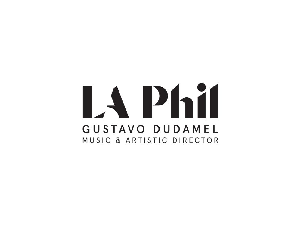 Logo for La Phil featuring Gustavo Dudamel, Music & Artistic Director.