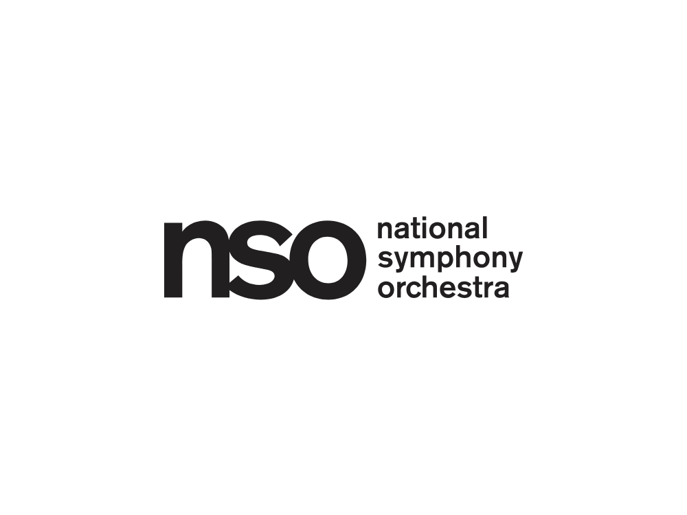 Logo for the National Symphony Orchestra (NSO) with black text 
