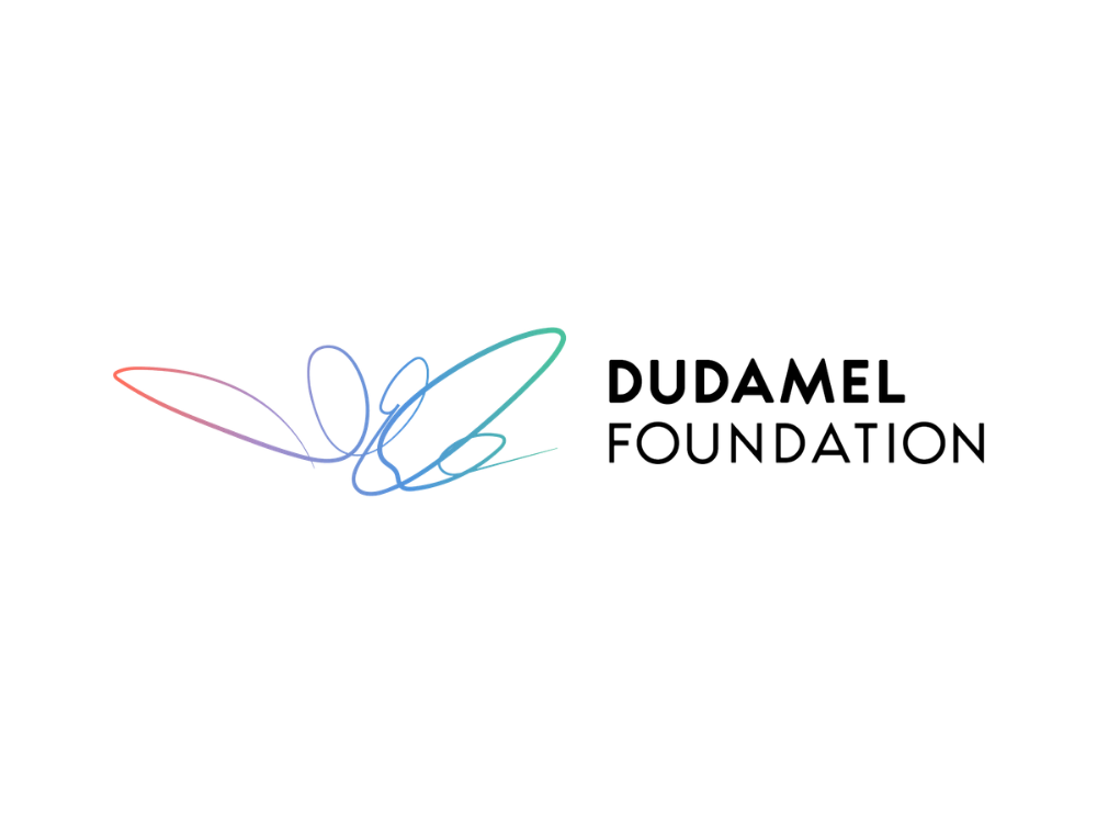 Logo for the 'Dudamel Foundation' with a colorful swirl icon