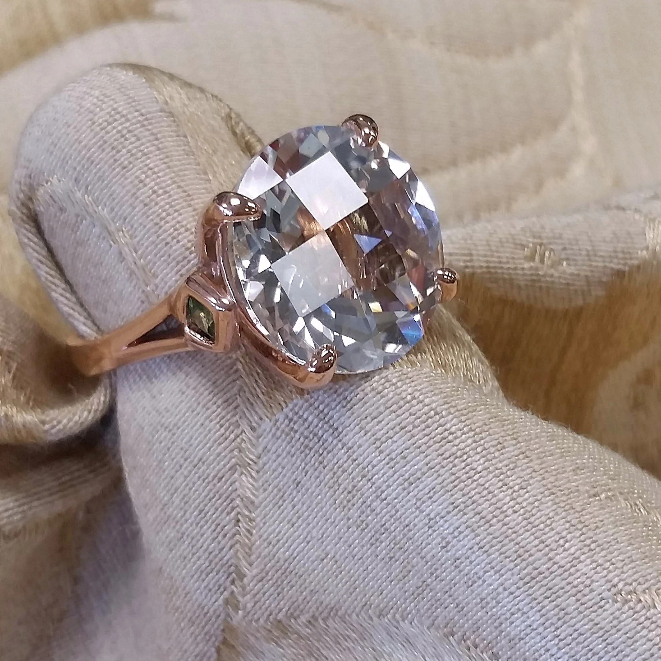 Silver Topaz Tsavorite ring