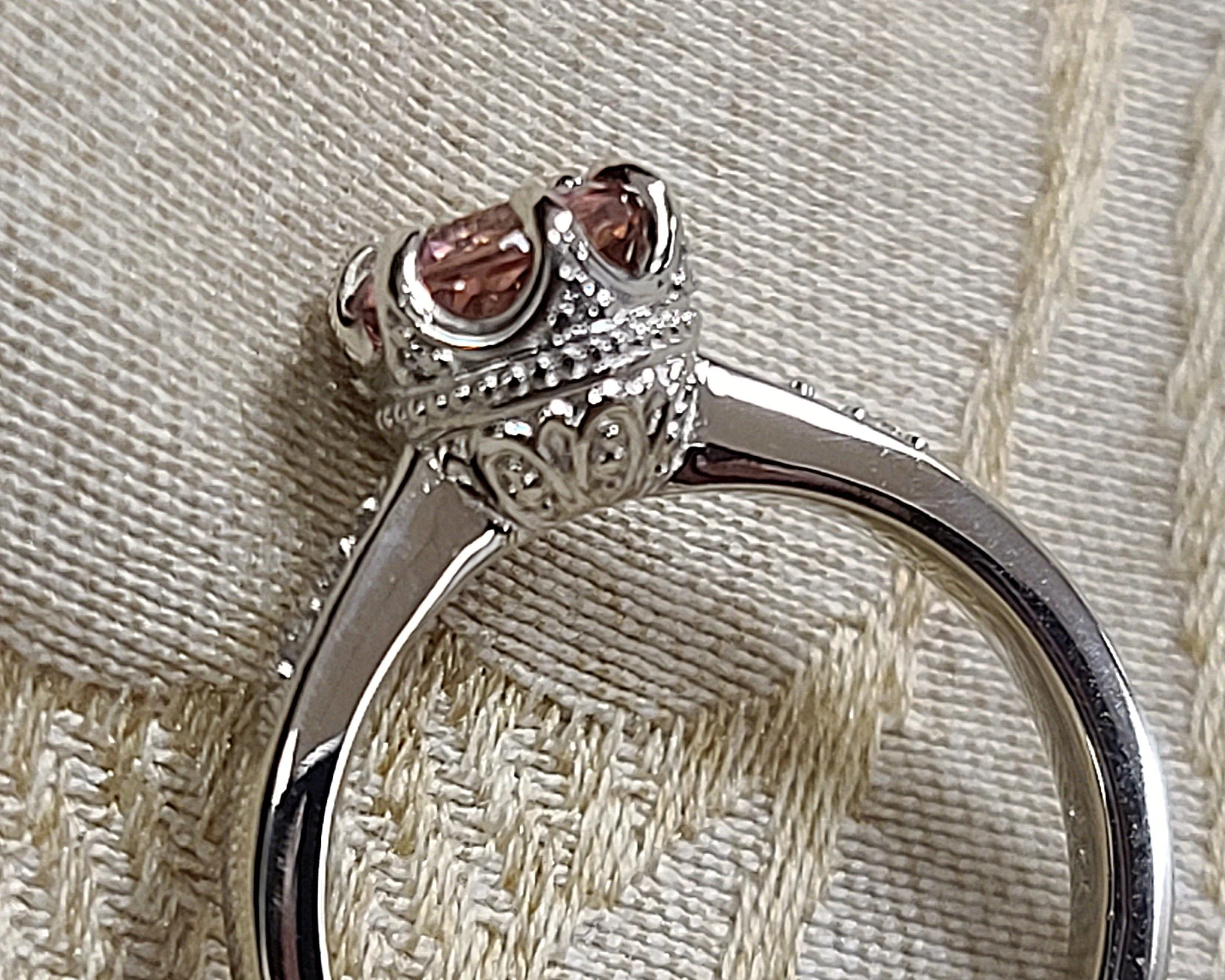 Pink Tourmaline engagement side