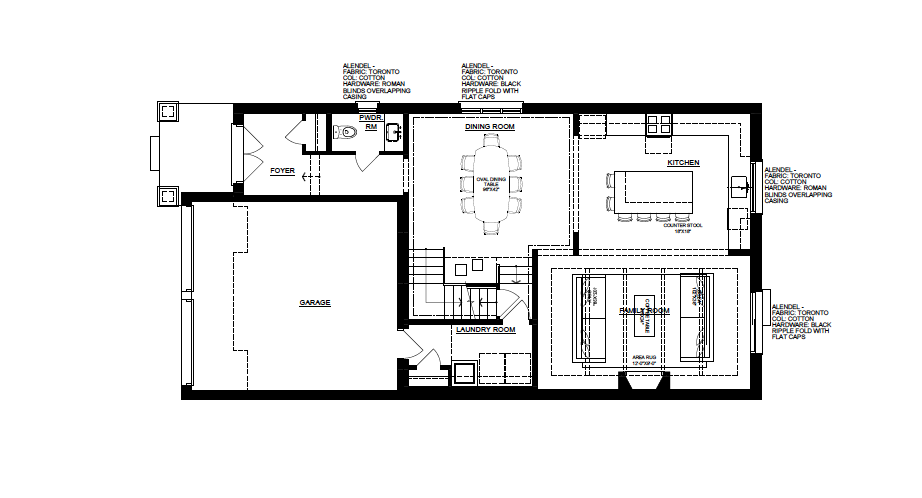 Ground Floor Drapery Schedule