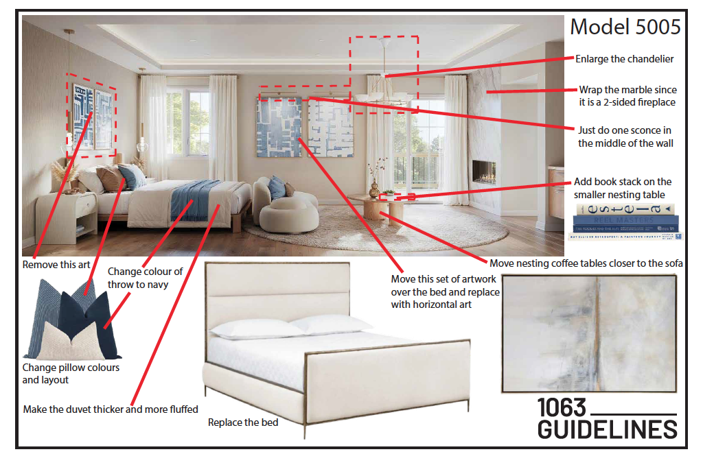 Primary Bedroom Render Notes - Model Home 5005