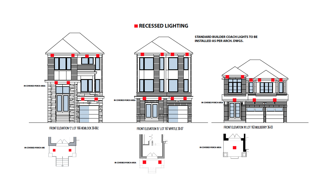 Exterior Elevation Light Locations