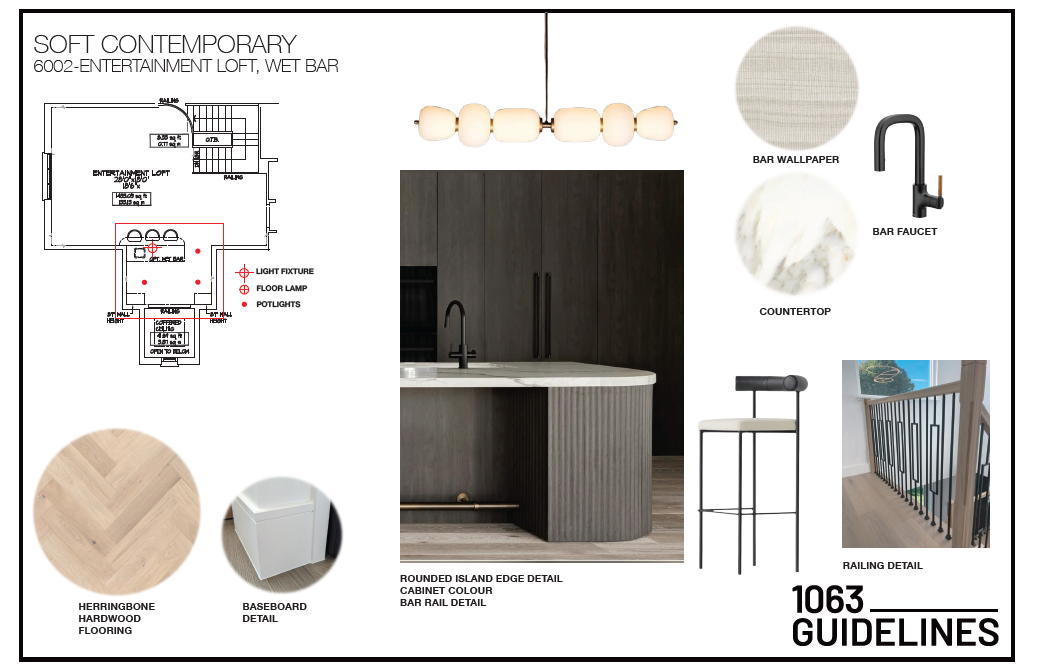 Entertainment Loft + Wet Bar Tear Sheet - Model Home 6002