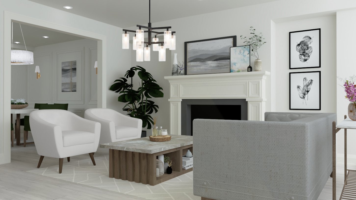 Living Room + Dining Room Render - Coffee Table (Option One) (1)