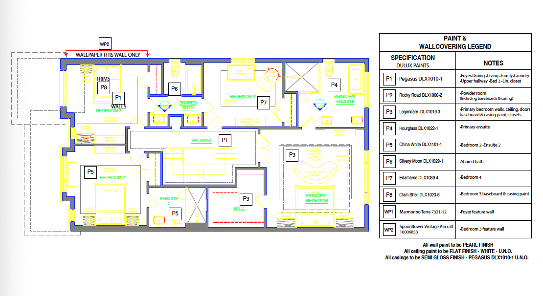 Second Floor Paint Schedule 