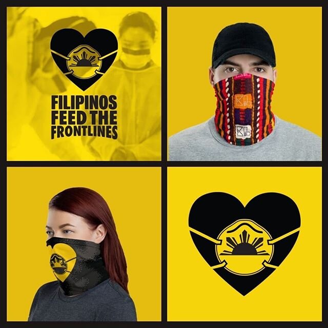 Stop the spread &amp; show your support for @filipinosfeedthefrontlines! These washable face coverings can be worn in multiple ways and come in either a black camo design or a colorful printed design inspired by woven textiles. Every purchase sends a