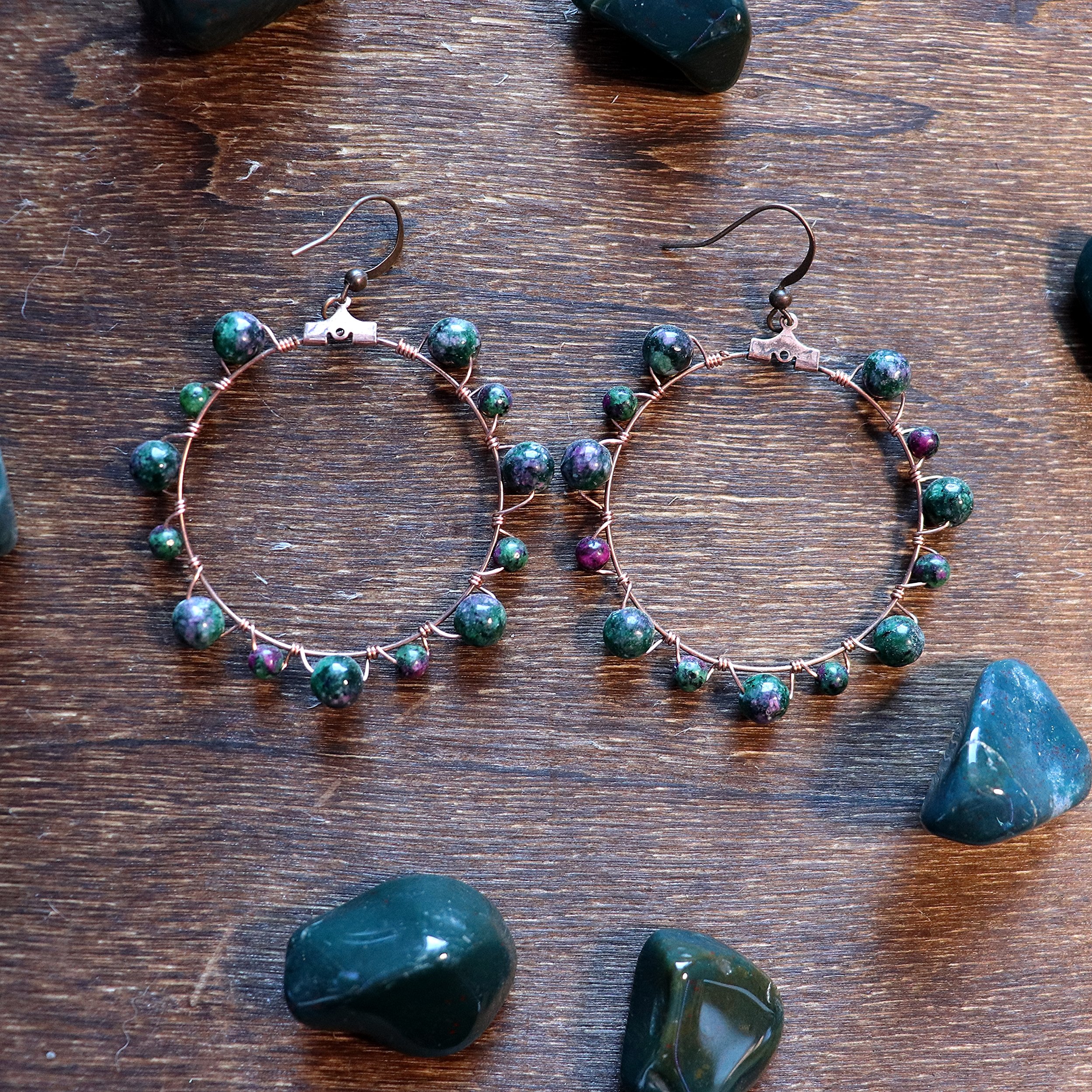 Ruby Zoisite Hoops