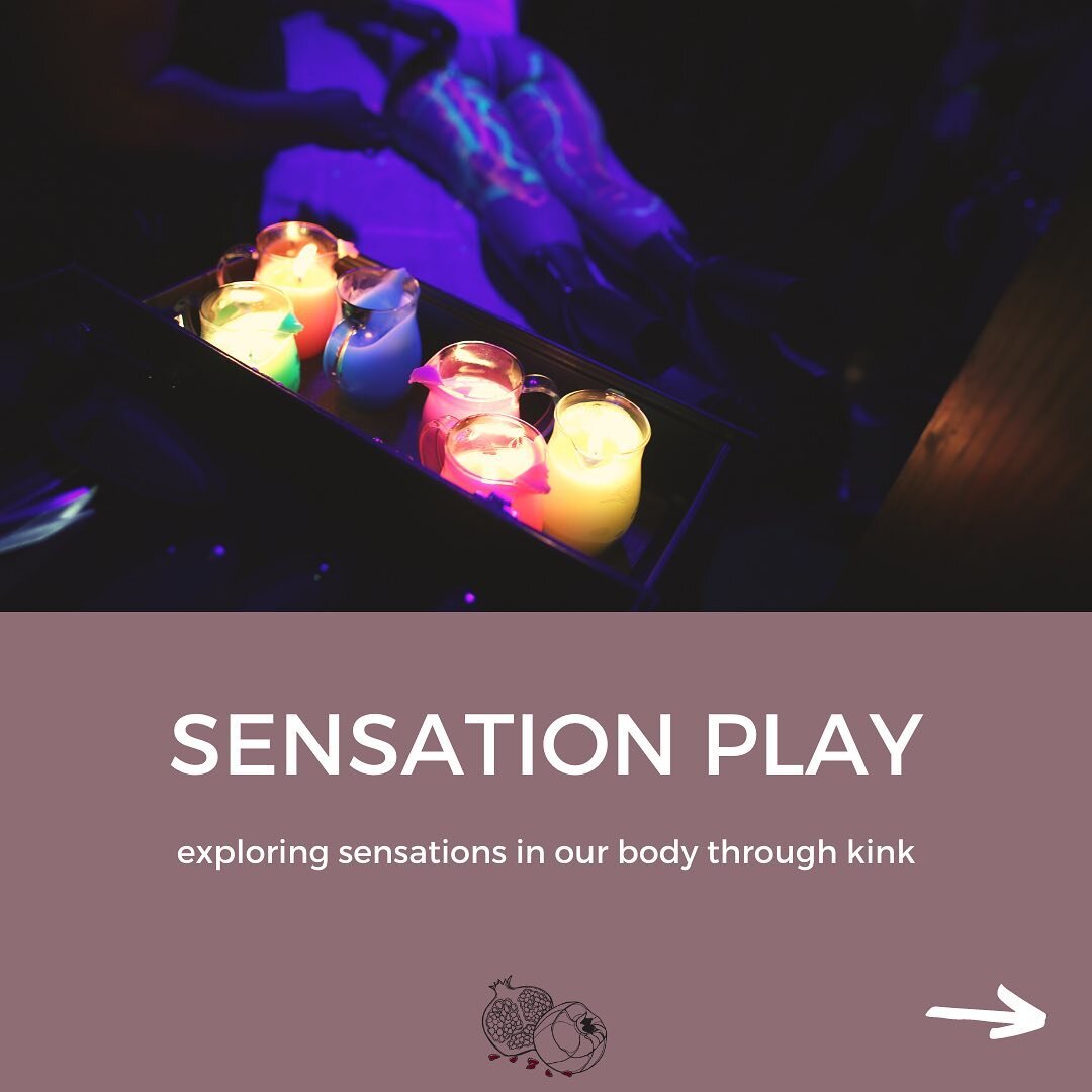 Time for some Sensation Play Basics! Swipe ➡, read below, or check the Blog for the overview!⠀
What comes to mind for you when you think of Sensation Play?⠀
⠀
SENSATION PLAY is a category of play that explores sensations, whether or not they cause pa