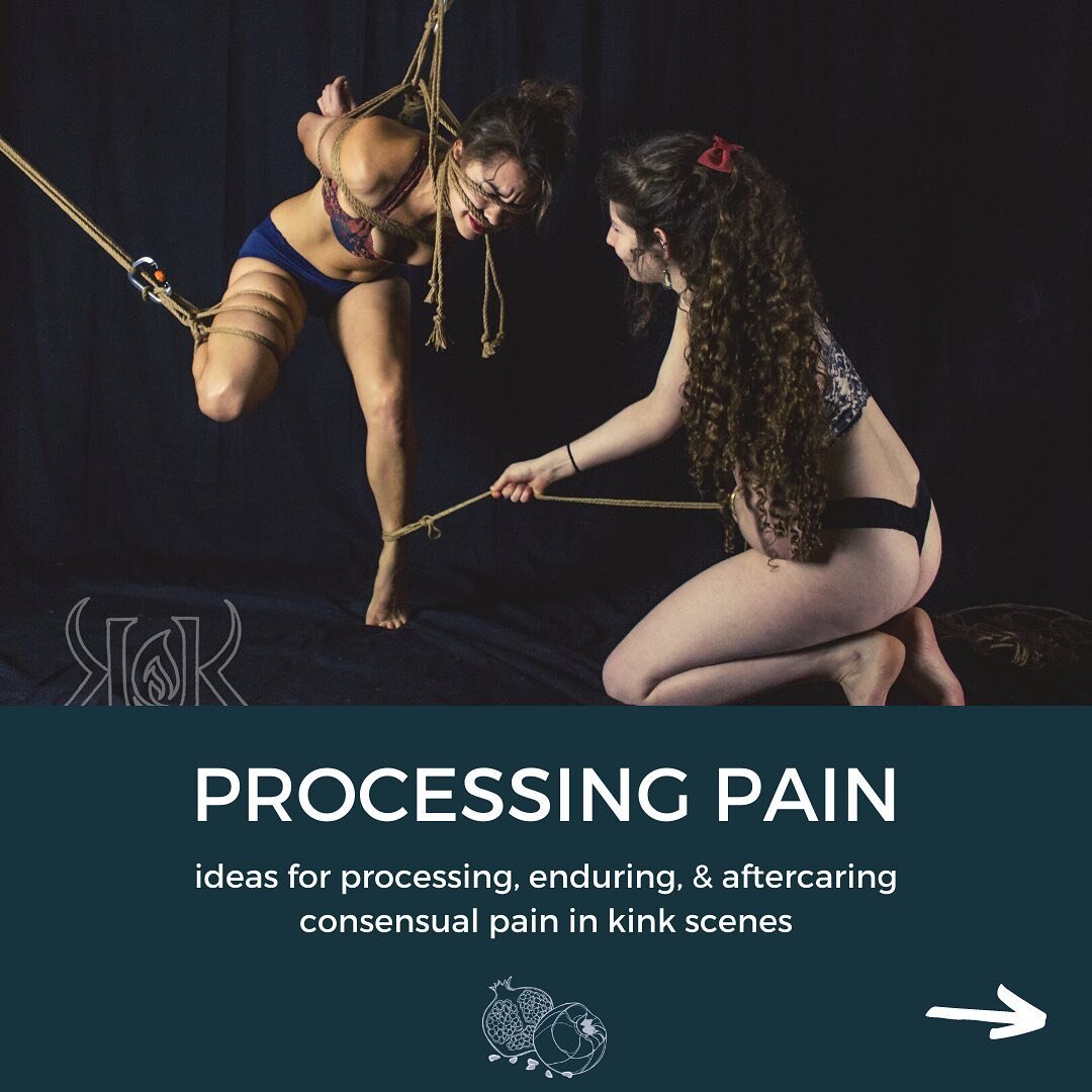 Processing pain is different for every bottom. There is no magic trick to help you endure.⠀
Some of us have breathing techniques, some have learned to process pain as near-orgasmic pleasure, some let endorphins take them to a floaty place... What the