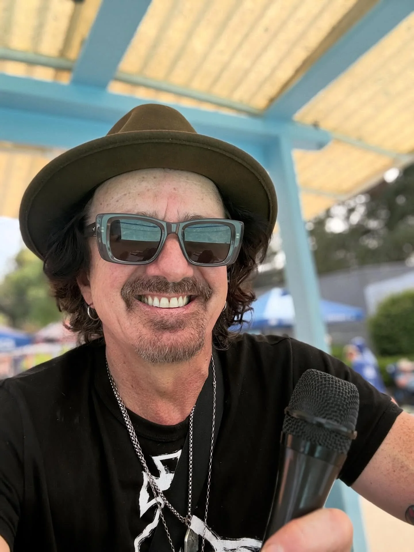 My other gig as the "announcer" at Saoirse Blue's swim meets. And yes in all black. Also...is it bad that I'm charting songs during the heats? 🤣 🥁🏊&zwj;♂️