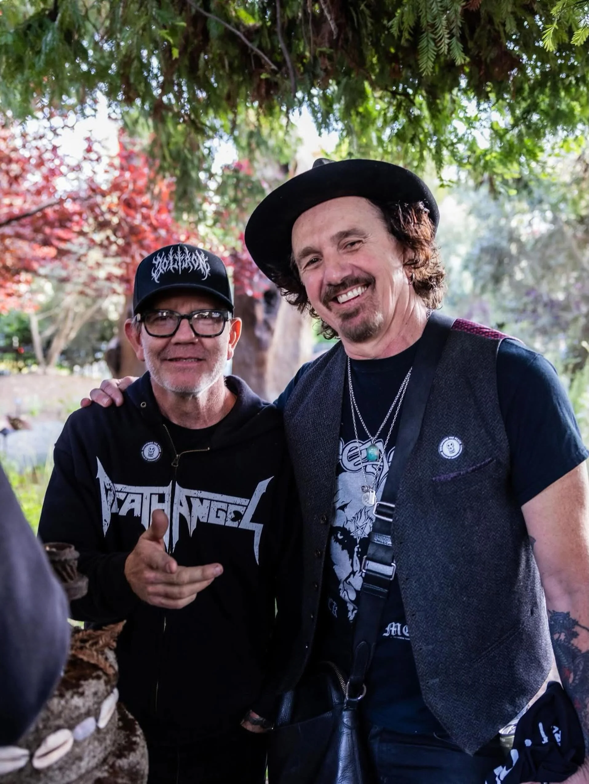 Hanging with old friend and legend @timsoya at the @museumsc opening night of the Disturbing the Peace: Sonoma County&rsquo;s Early Punk Underground exhibit. 🥁🔥🤘🏼
@deathangelofficial @venom_band_official