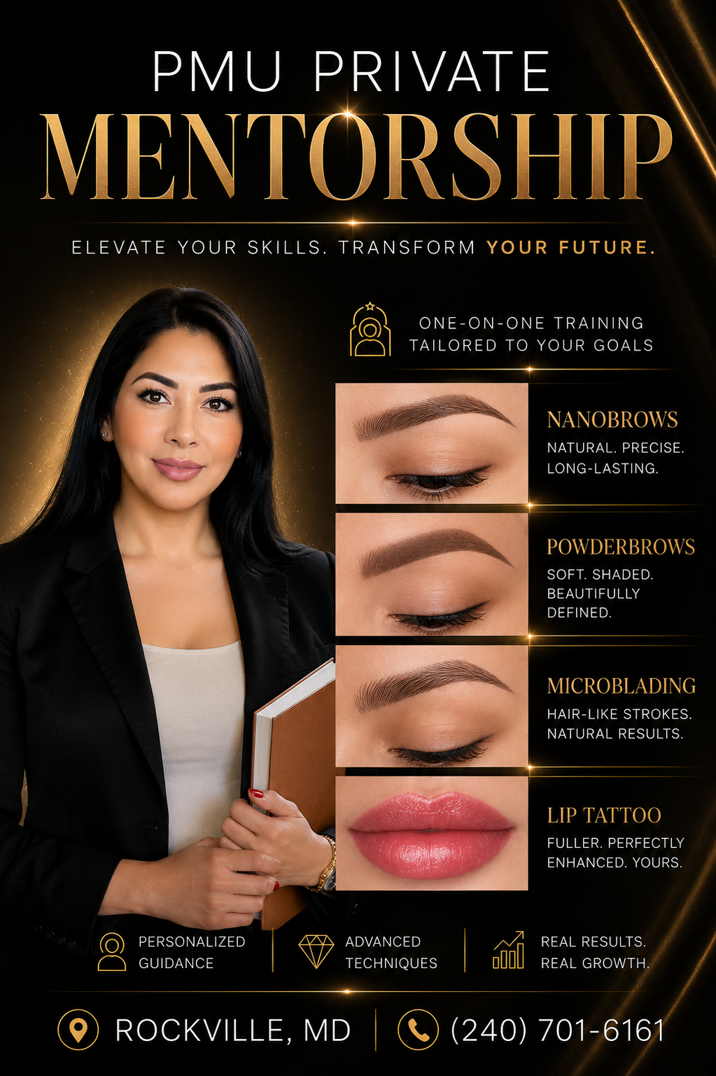 MASTERPIECE BEAUTY ACADEMY IN ROCKVILLE, MARYLAND OFFERS PMU MENTORSHIP AND TUTORING IN NANOBROWS, POWDERBROWS, LIP TATTOO AND MICROBLADING